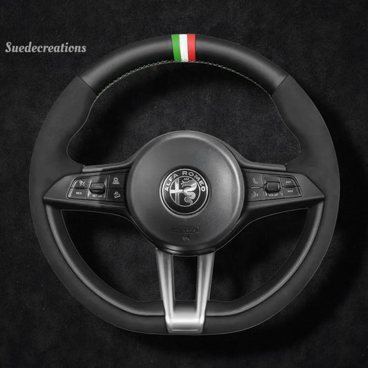 Steering Wheel Cover Kits for Alfa Romeo Giulia Stelvio Quadrifoglio 2016-2020
