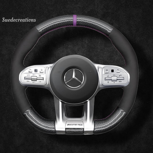 Steering Wheel Cover Kits for Mercedes Benz AMG A35 W177 C63 W205 E63 W213 H247 X253 W167 W222 2017-2023