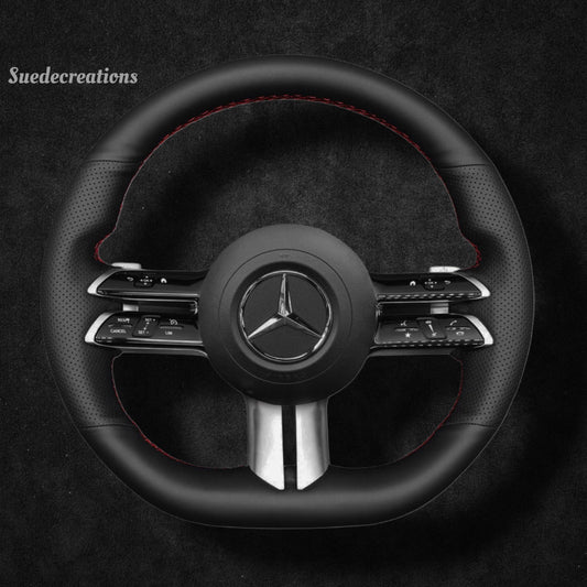 Steering Wheel Cover Kits for Mercedes-Benz AMG-Line AMG-Sport W177 W247 W206 C118 C236 A236 C257 W213 W214 EQA H243 EQB X243 2022-2025