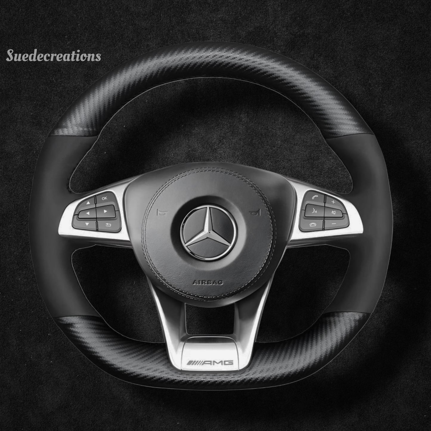 Steering Wheel Cover Kits for Mercedes Benz AMG GT C63 CLA45 E63 GLE63 C190 W205 C117 C218 W213 X253 W166 W222 R172 2015- 2020