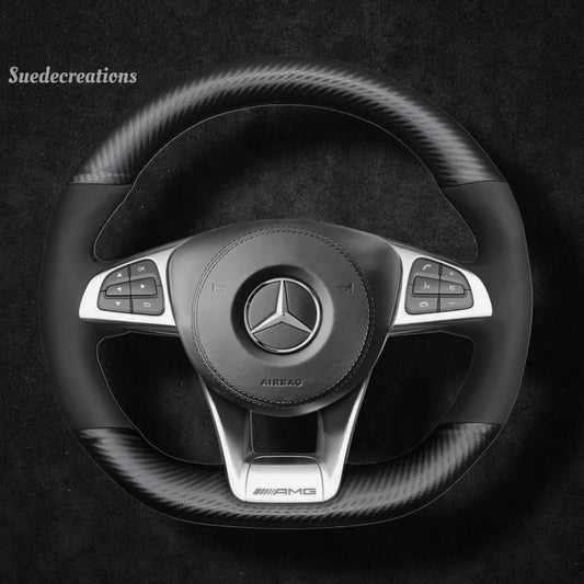 Steering Wheel Cover Kits for Mercedes Benz AMG GT C63 CLA45 E63 GLE63 C190 W205 C117 C218 W213 X253 W166 W222 R172 2015- 2020