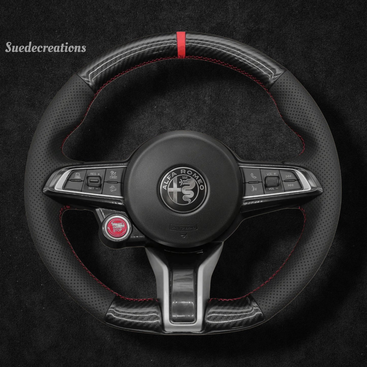 Steering Wheel Cover Kits for Alfa Romeo Giulia Quadrifoglio Stelvio Quadrifoglio 2020-2022